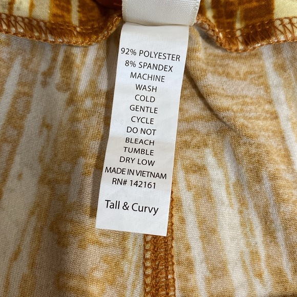 LulaRoe Amber Brown Brush Stroke Print Butter Soft Tall & Curvy Leggings - Picture 6 of 6